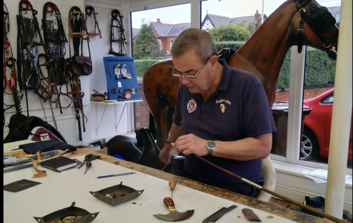 Man working at a bench